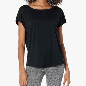 NWT Amazon Essentials Women's Studio Open-Back Short-Sleeve T-Shirt Black